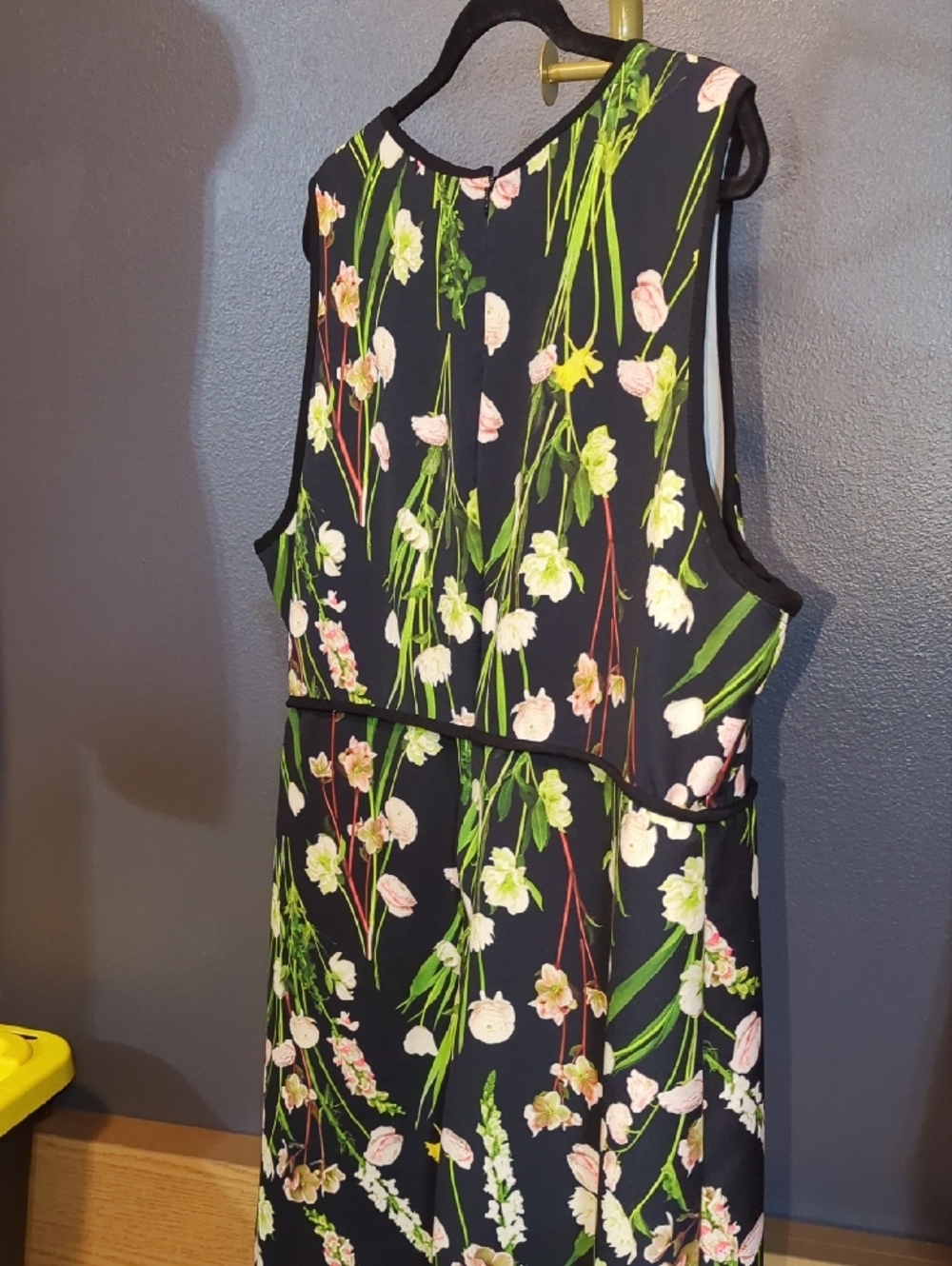 Women's Black Floral Sleeveless Dress Size 2x - Picture 5 of 10